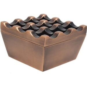 Kedge Square Shape 9 Hole Ash Tray Antique Plated