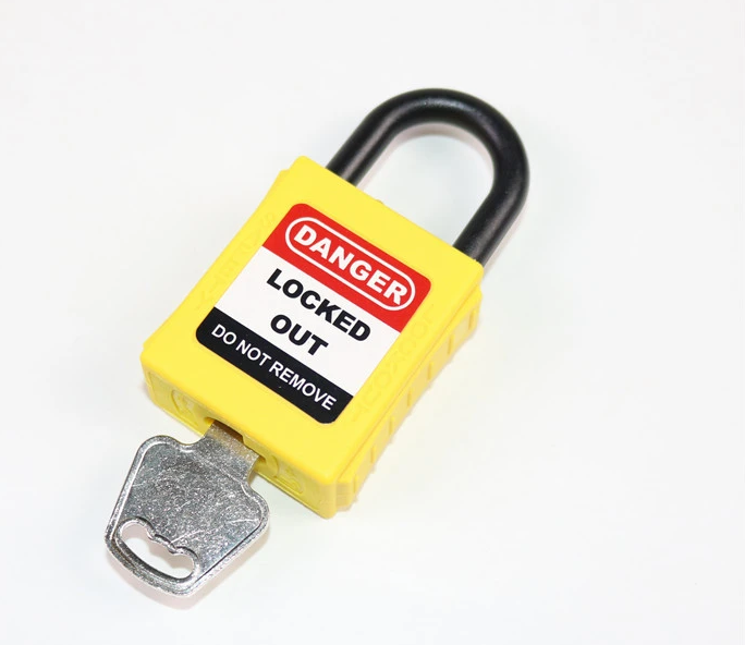 Plastic Shackle Padlock 38mm Yellow Colour