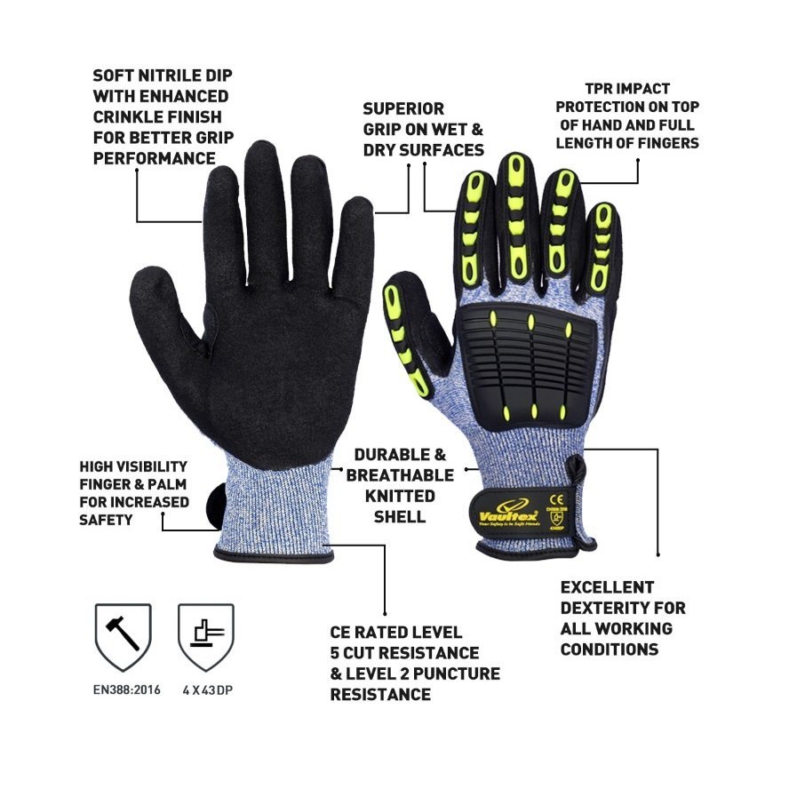 Impact Resistant Gloves- Cut 5
